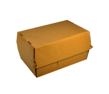 Krabica na hamburger pap.19x13x11cm vlnitá lepenka (100ks)+obloha HNEDÉ