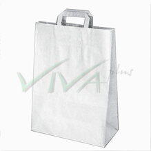 Papierové tašky 32 + 16 x 39 cm biele (50 ks)