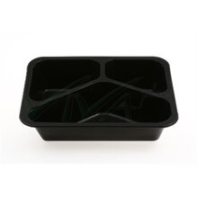 Miska trojdielna, čierna 227x178x50 mm, 26g (50ks)