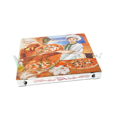 Krabica na pizzu z vlnitej lepenky 32,5 x 32,5 x 3 cm (100ks)typ 4