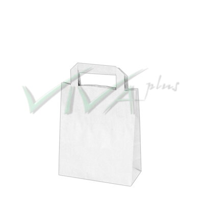 Papierové tašky 18 + 8 x 22 cm biele (50 ks)