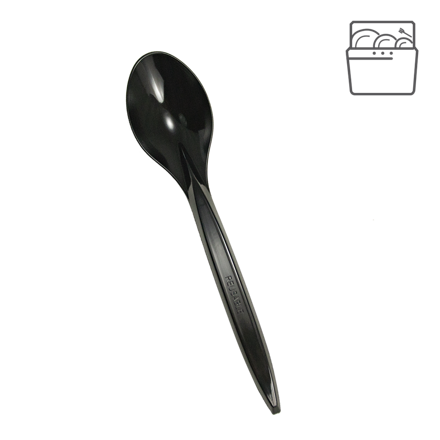 Lyžica čierna 18cm PS viacrázová (50ks)