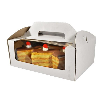 Krabica s okienkom 27x18,5x10cm (25ks) Biela s uškom