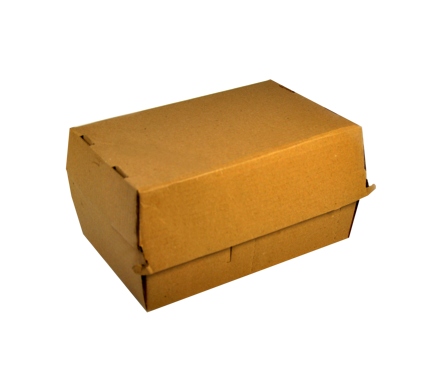Krabica na hamburger pap.19x13x11cm vlnitá lepenka (100ks)+obloha HNEDÉ