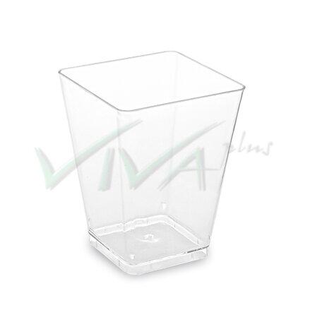 Fingerfood pohárik hranatý, číry 5,8 x 5,8 x 7,6 cm - 160 ml [20 ks]