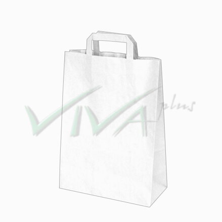 Papierové tašky 26 + 14 x 32 cm biele [50 ks]