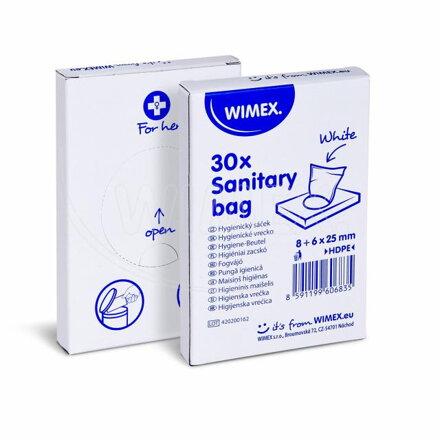 Hygienické sáčky HDPE biele 8+6x25cm 30ks