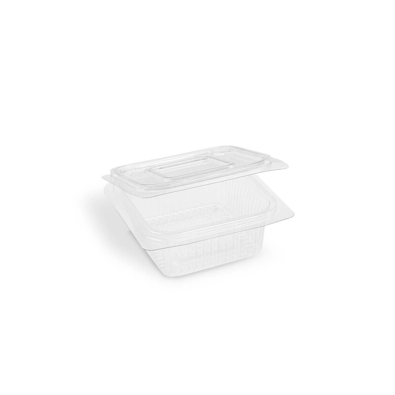 Miska hranatá priehľadná s viečkom (rPET) 118x126x42mm, 250ml (50ks)