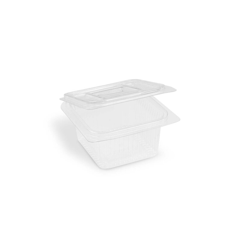 Miska hranatá priehľadná s viečkom (rPET) 118x127 x57mm 375ml  (50ks)