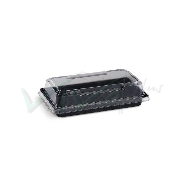 Miska na Sushi (PET) čierna 170 x 90 x 17 mm + viečko (600 sád)