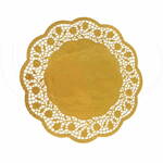 Dekoračná krajka okrúhla zlatá Ø36cm (4ks)